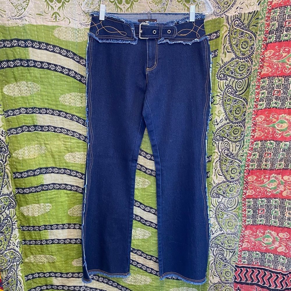 NWOT Deadstock Y2K Lazer Jeans Dark Wash Denim Flare Jeans Size 5